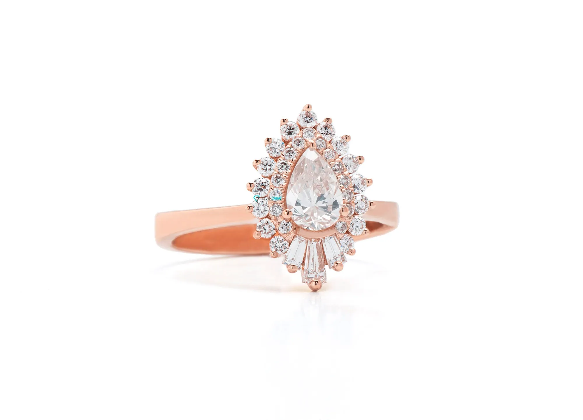 1 Carat Vintage sunburst ring 14k 18k Rose gold