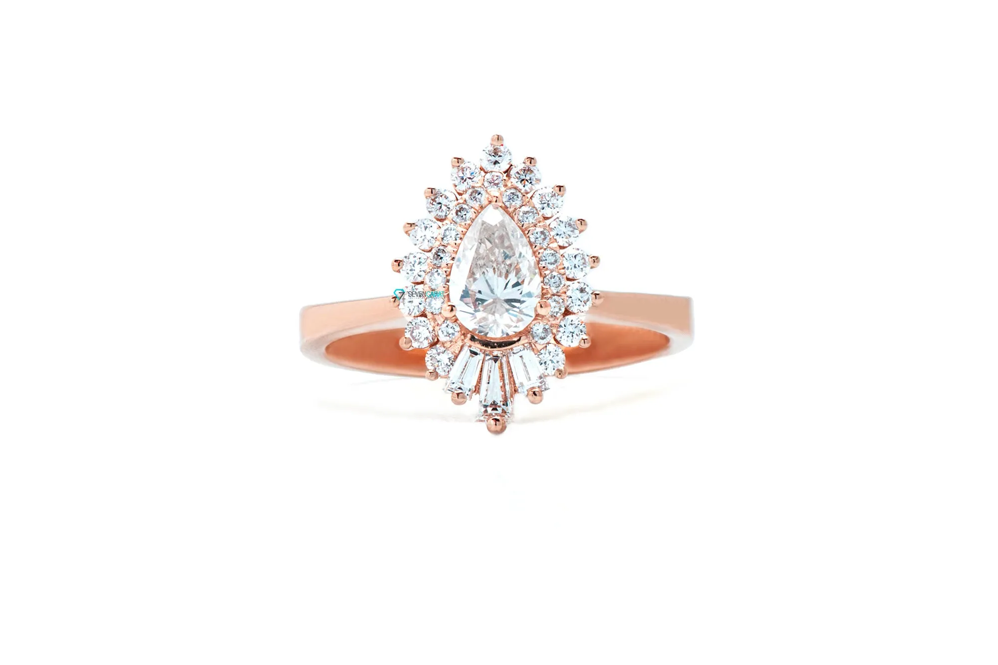 1 Carat Vintage sunburst ring 14k 18k Rose gold