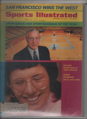 [1 of 1] 1972 Sports Illustrated "Sports Man And Sports Woman Of The Year: Coach Wooden & Billie Jean King" From The Personal Collection of Kareem Abdul Jabbar