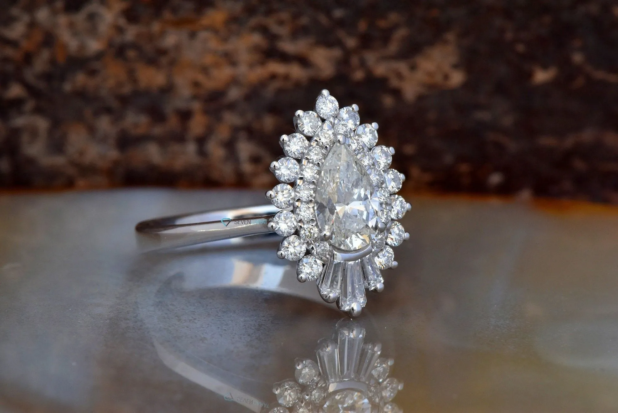 1.2 carat Gatsby diamond ring-Ballerina Ring