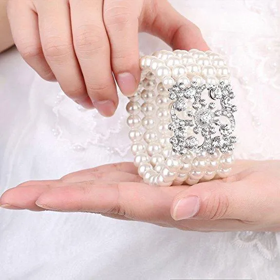 1920s Jewelry Vintage Pearl Bracelet Flapper Accessories|JaosWish