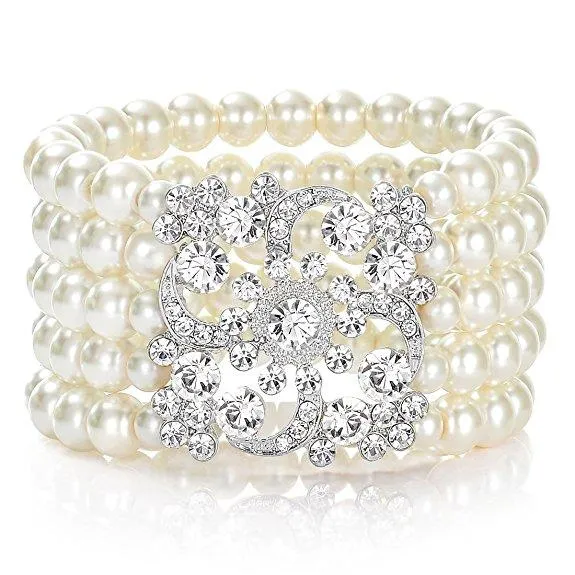 1920s Jewelry Vintage Pearl Bracelet Flapper Accessories|JaosWish