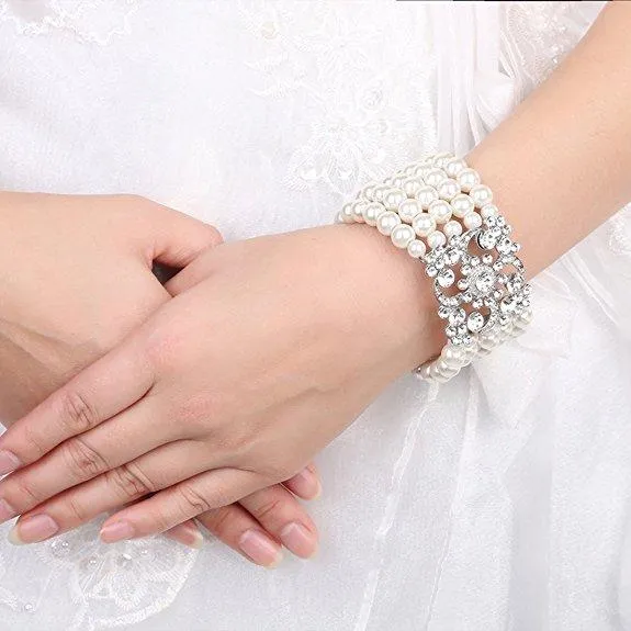 1920s Jewelry Vintage Pearl Bracelet Flapper Accessories|JaosWish