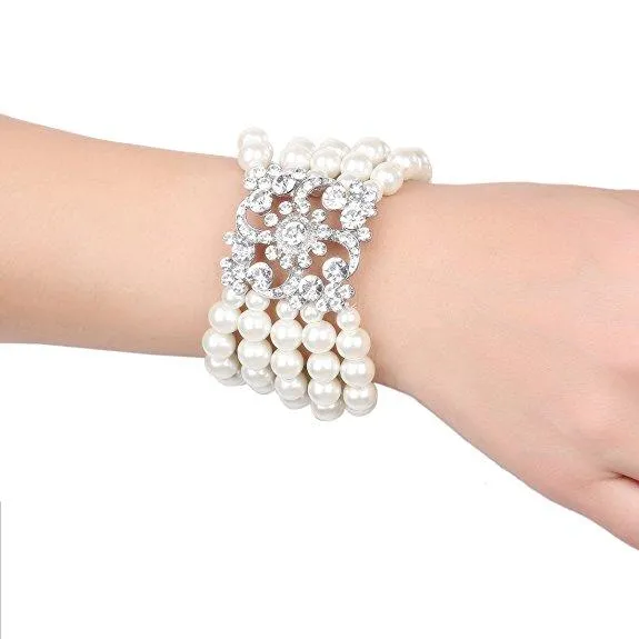 1920s Jewelry Vintage Pearl Bracelet Flapper Accessories|JaosWish