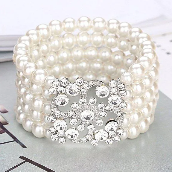 1920s Jewelry Vintage Pearl Bracelet Flapper Accessories|JaosWish