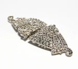 1930's Art Deco Rhinestone Fur Clips by Alfred Phillipe for Crown Trifari