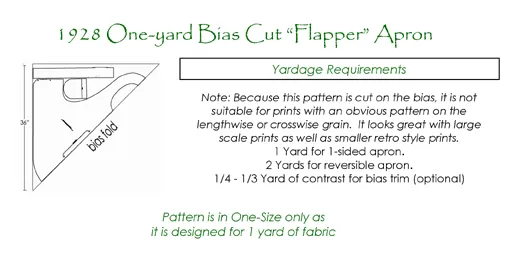 #2802   1928 1-Yard Bias Cut "Flapper" Apron