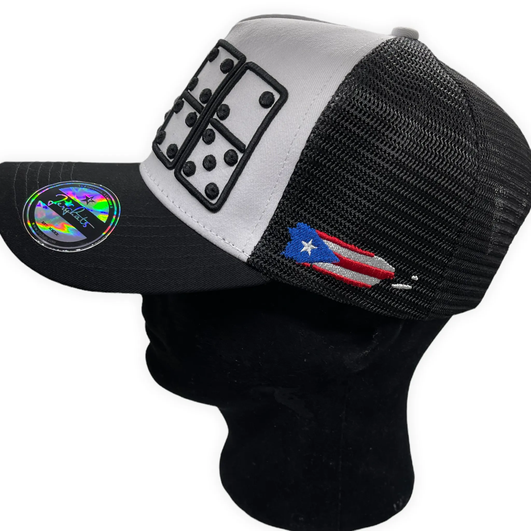 787 PR Area Code Dominoes Trucker Hat