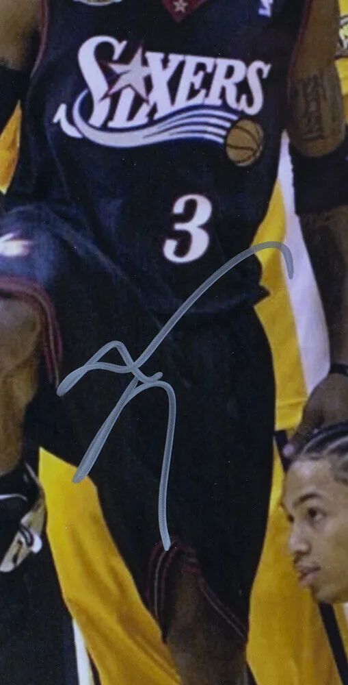 Allen Iverson Signed Framed 16x20 Philadelphia 76ers Step Over Photo PSA ITP