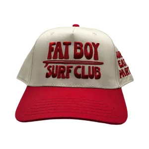 Apres Surf Embroidered Hat - Red & Natural