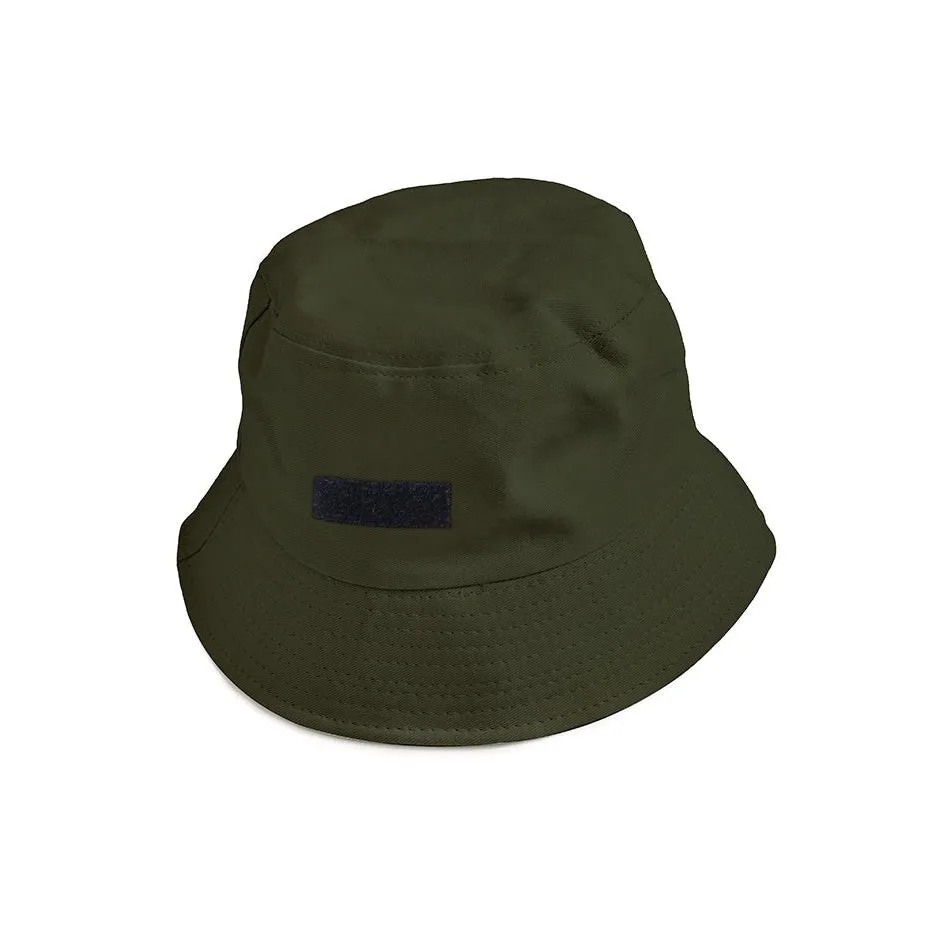 Army Green Bucket Hat with Velcro Patch {Bucket Hat}