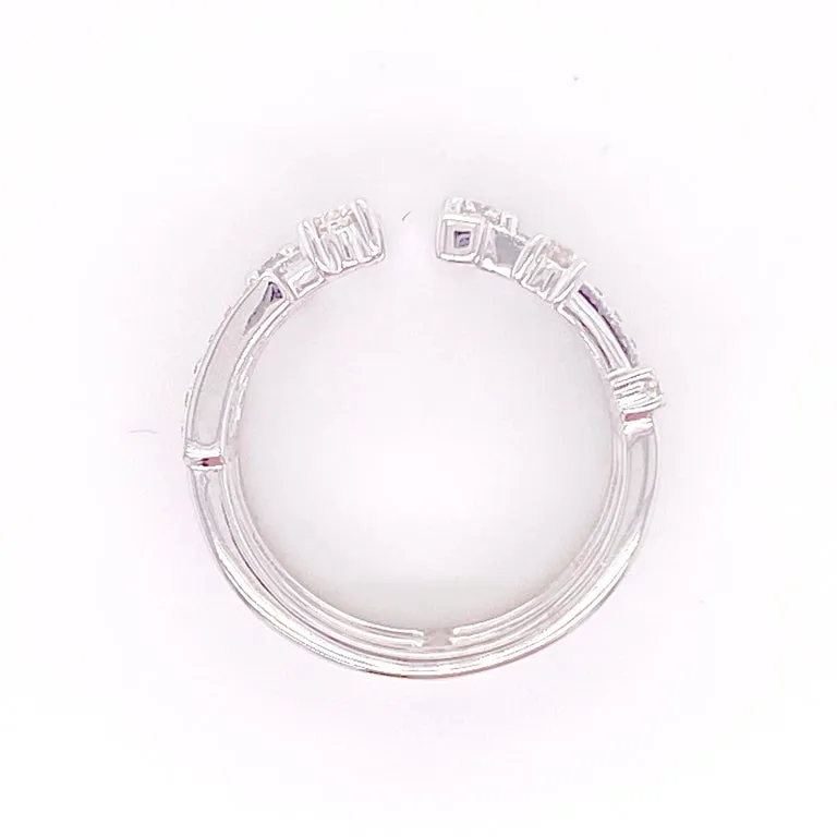 Art Deco Geometric Diamond Wide Band