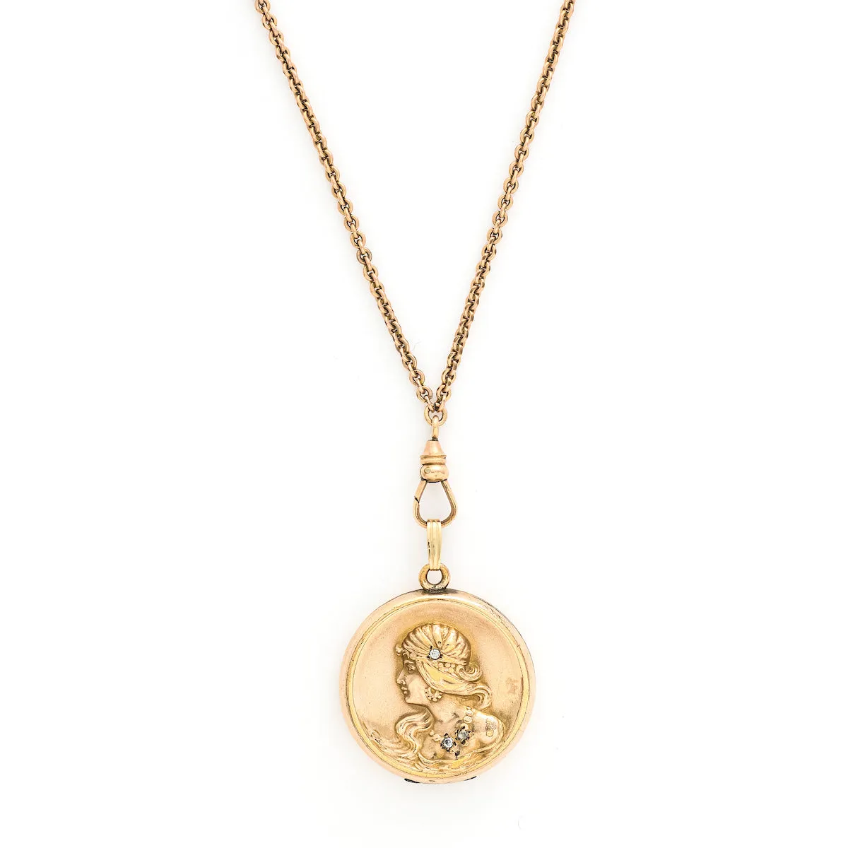 Art Nouveau Gatsby Girl Antique Locket