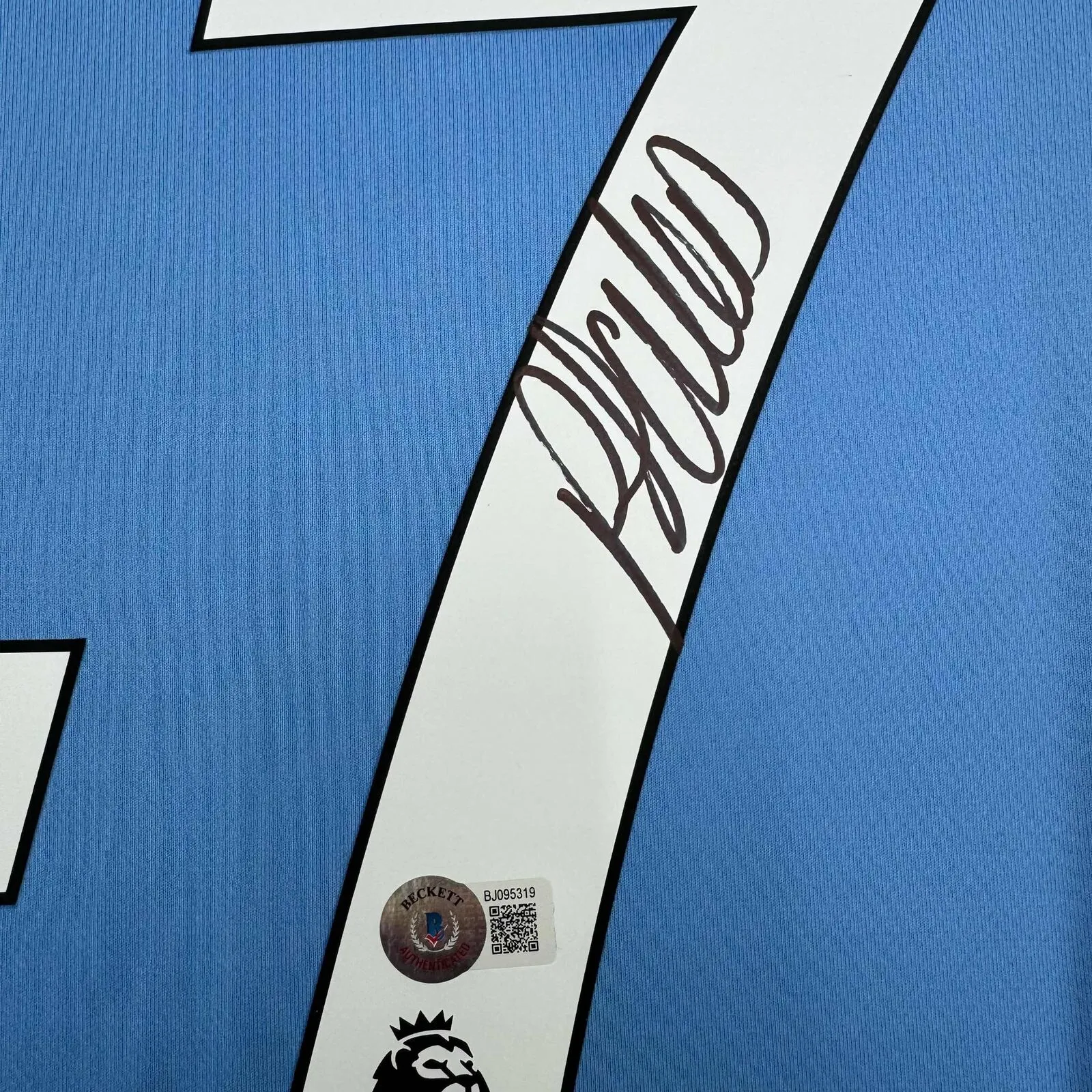 Autographed/Signed Phil Foden Manchester City Blue Soccer Jersey BAS COA #2