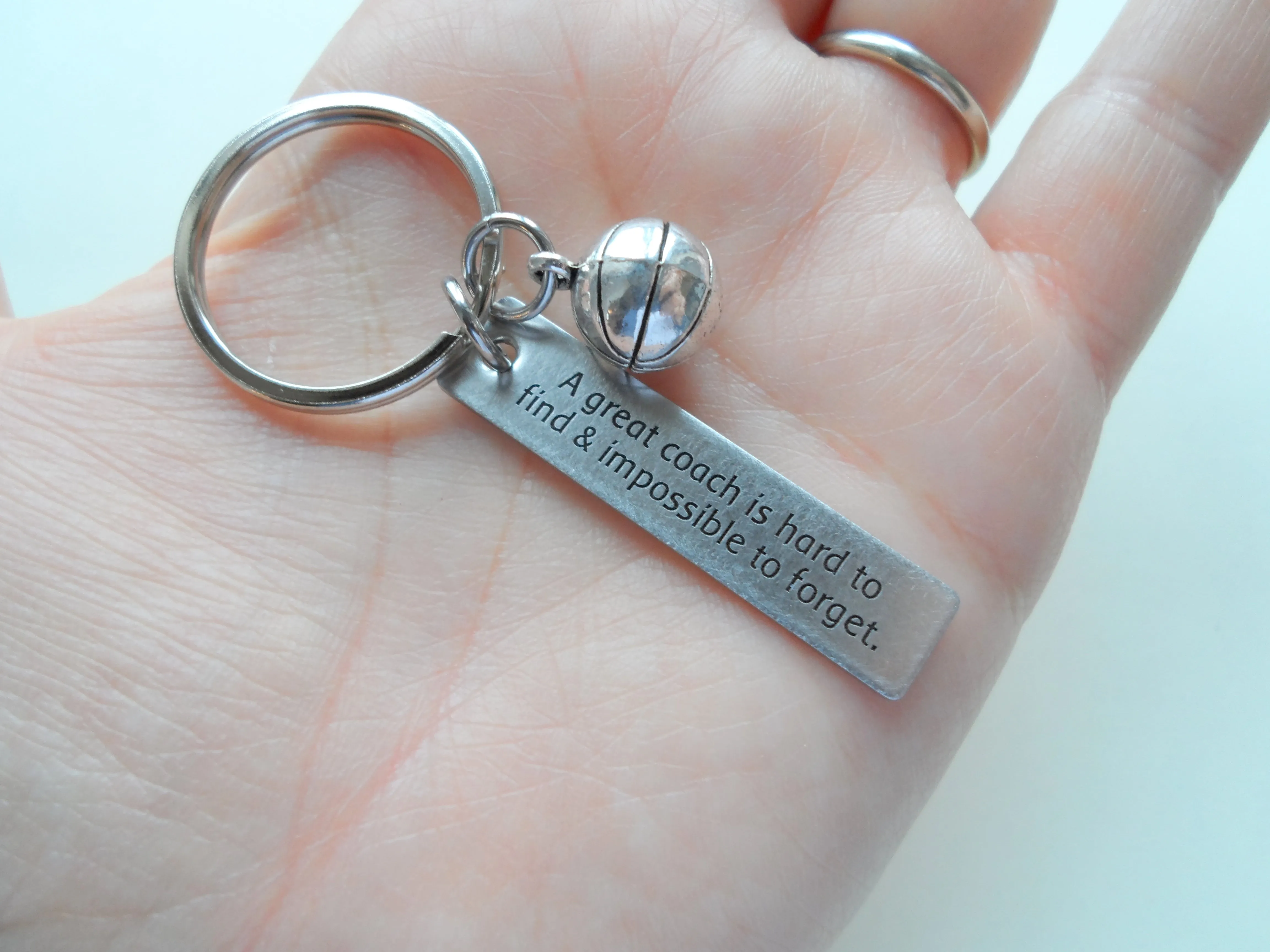 Basketball Coach Appreciation Gift • Engraved "A Great Coach is Impossible to Forget" Keychain | Jewelry Everyday