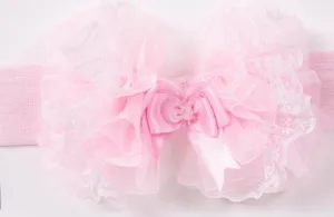 Beau Kid Luxury SMALL Tutu Lace & Bow Trim Headband - Various Colour
