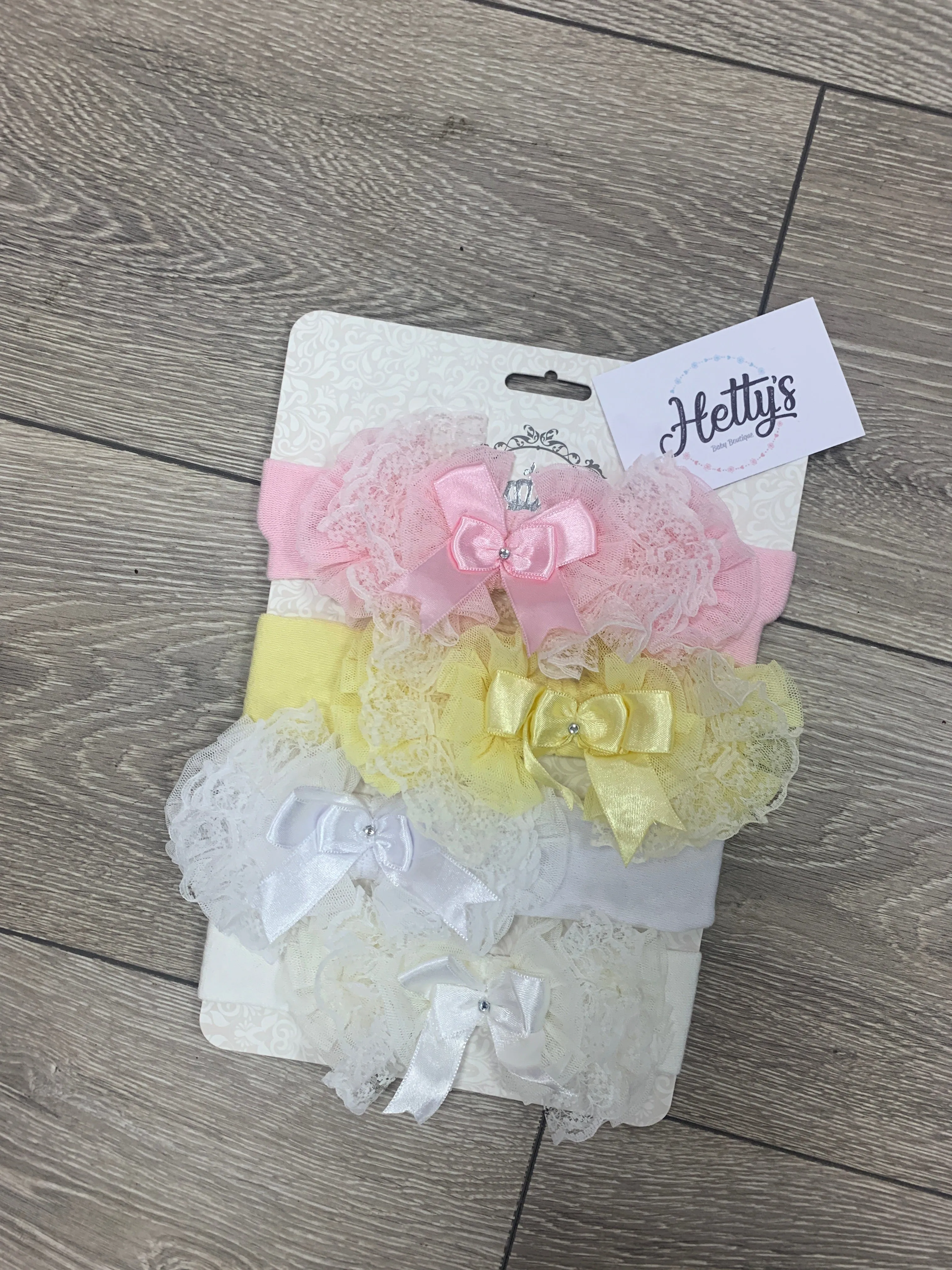 Beau Kid Luxury SMALL Tutu Lace & Bow Trim Headband - Various Colour