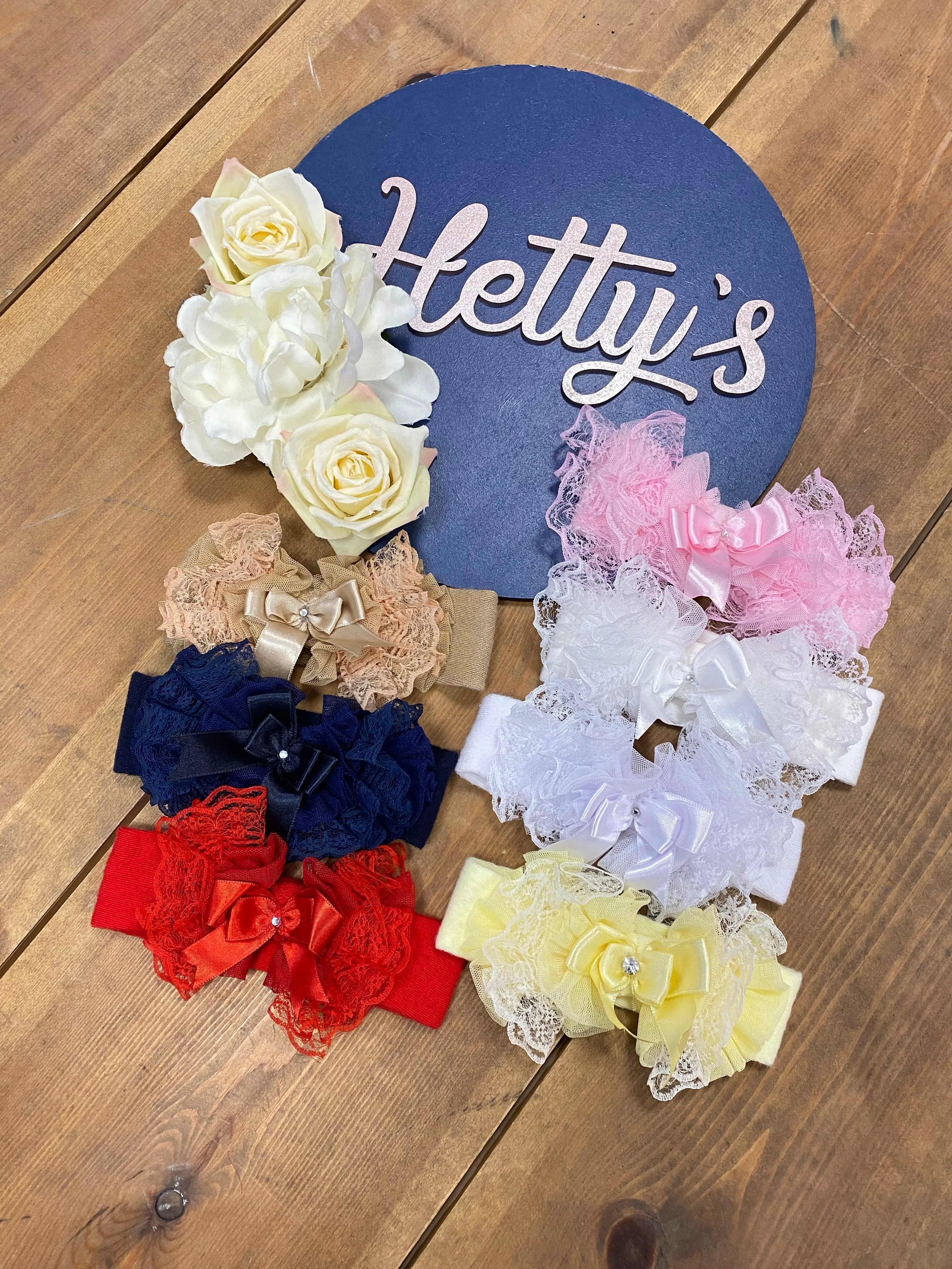 Beau Kid Luxury SMALL Tutu Lace & Bow Trim Headband - Various Colour
