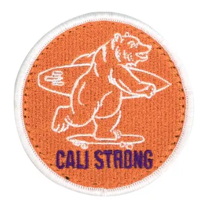 CALI Strong Bear Orange White Purple Round Hook-and-Loop Morale Patch