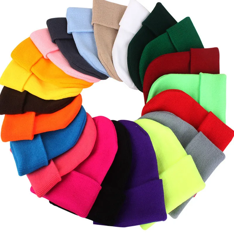 Candy Color Knitting Hats Girls