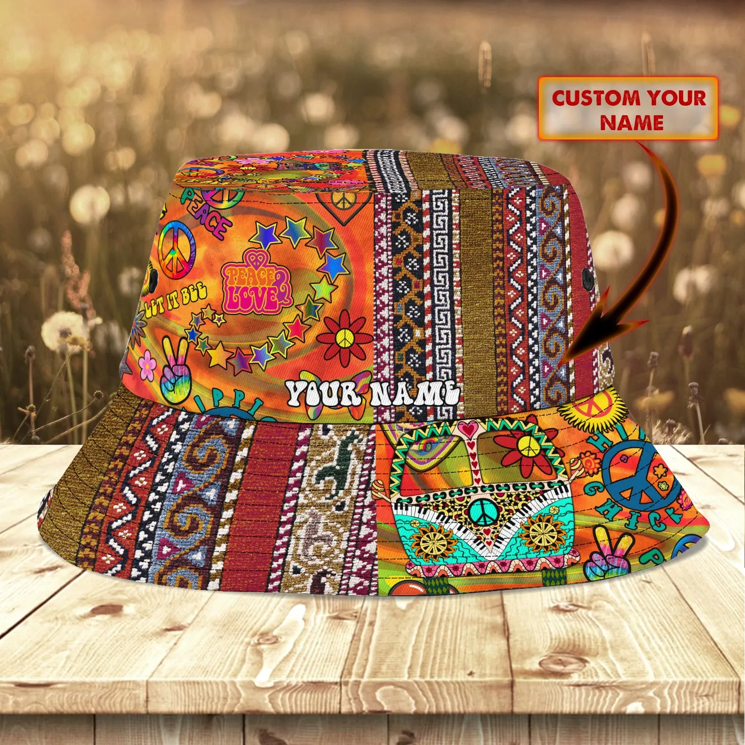 Custom Bucket Hat - Hippie 02