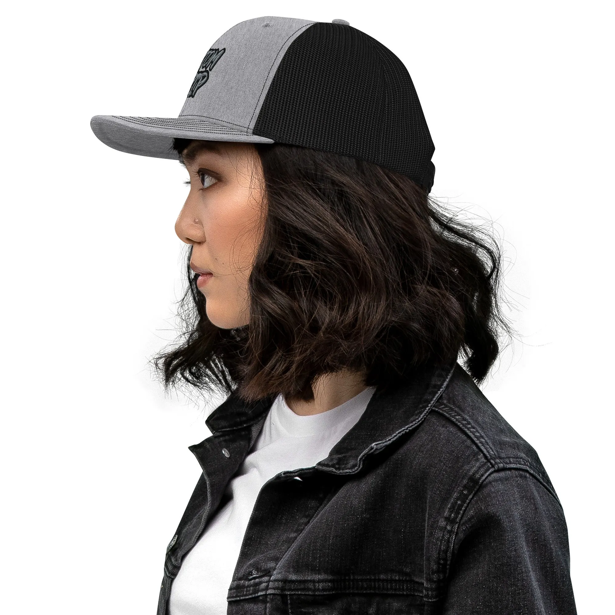 Custom Drip's Grey & Black Trucker Cap