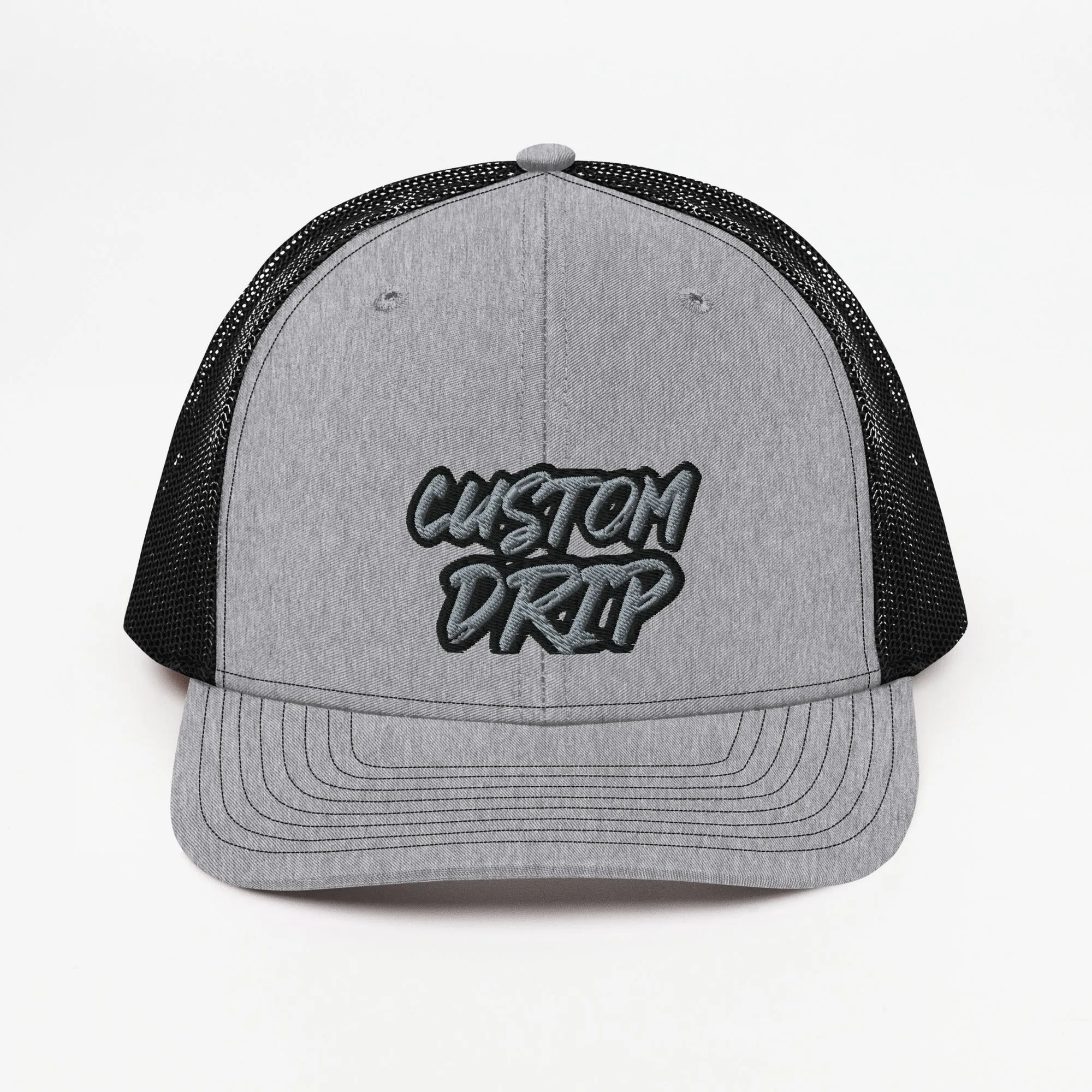 Custom Drip's Grey & Black Trucker Cap