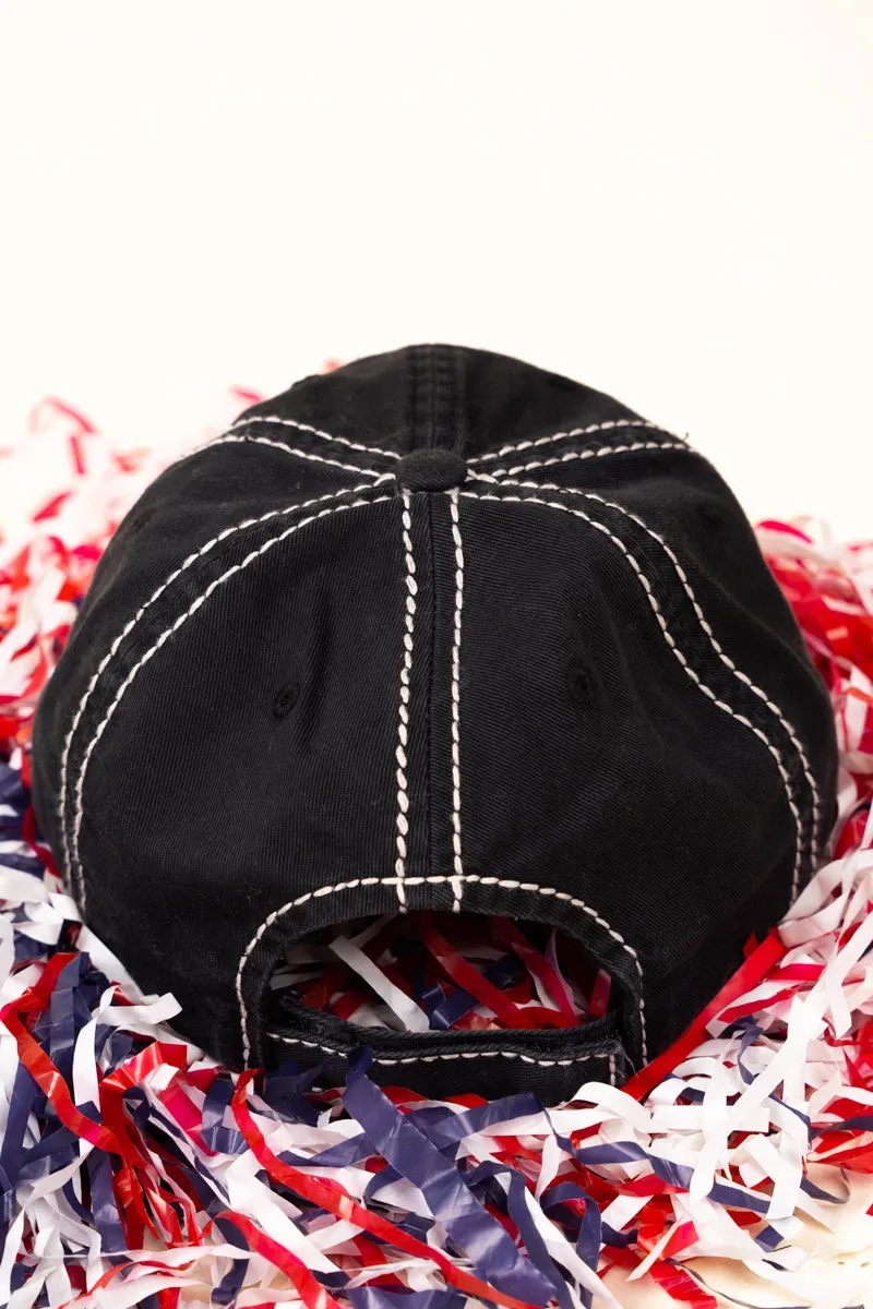 Distressed Black 'Soccer Mom' Cap