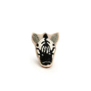 Embroidered Zebra Brooch