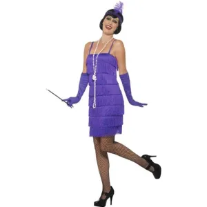 Flapper Costume - Purple, with Short Dress
