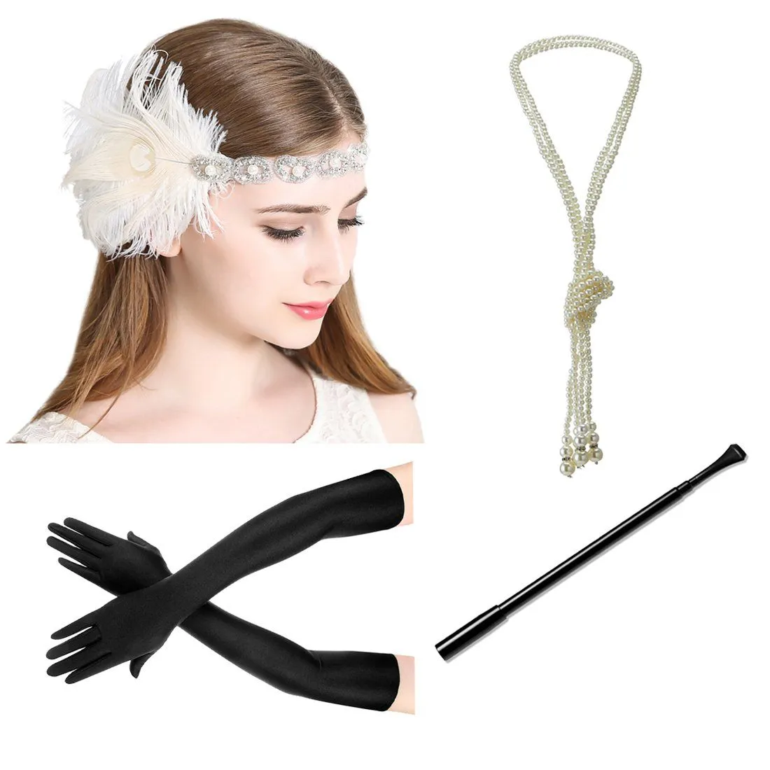 Flapper Girl Accessories 1920s Great Gatsby Headpiece|JaosWish
