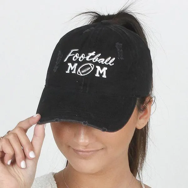 Football Mom Distressed Cotton Ponyflo® Cap