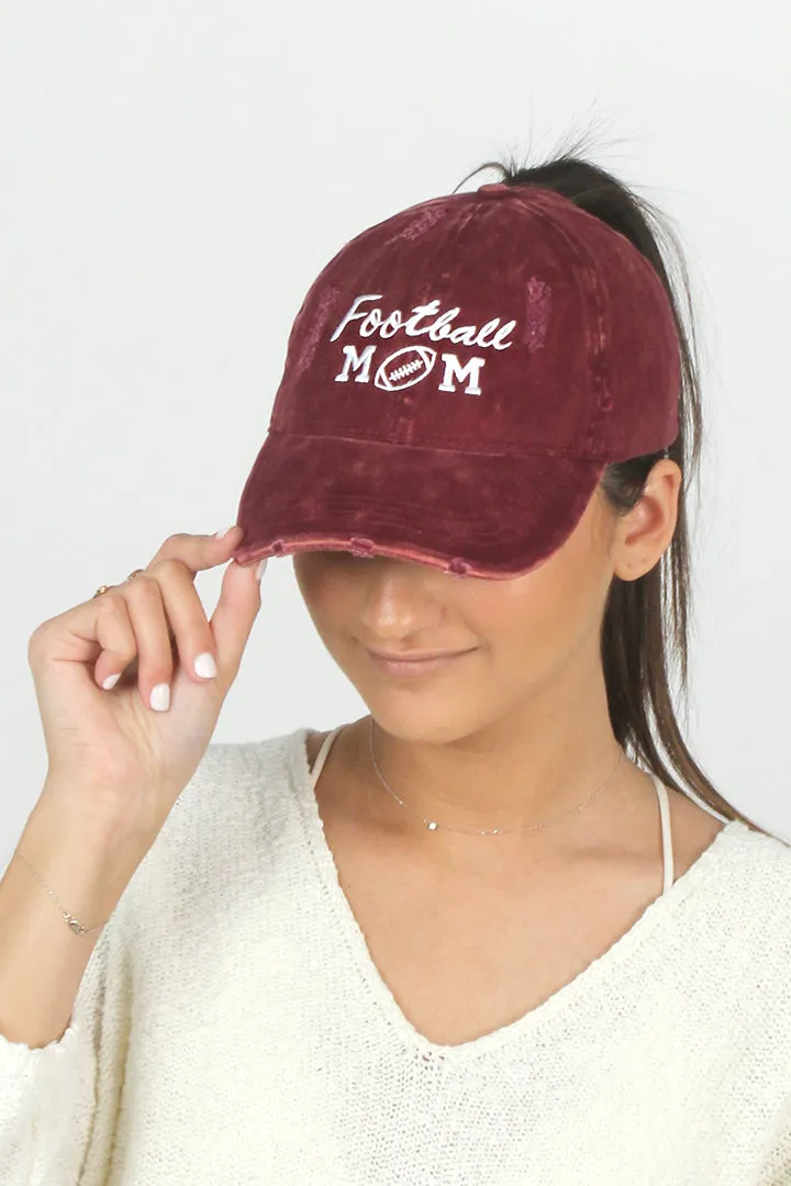 Football Mom Distressed Cotton Ponyflo® Cap