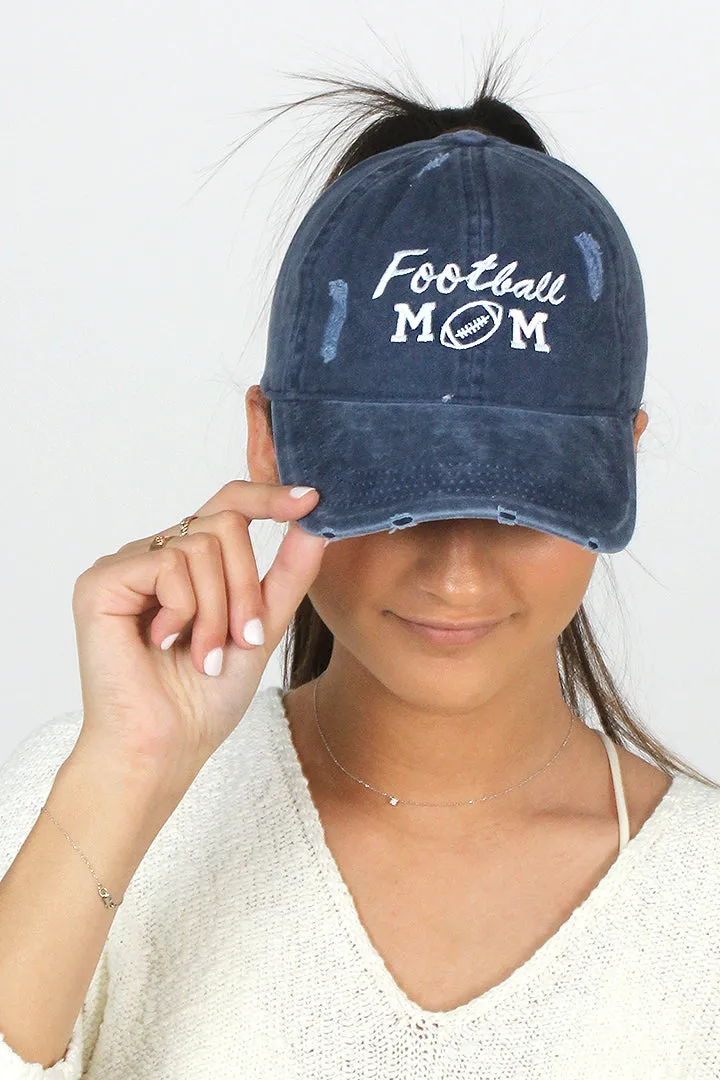 Football Mom Distressed Cotton Ponyflo® Cap