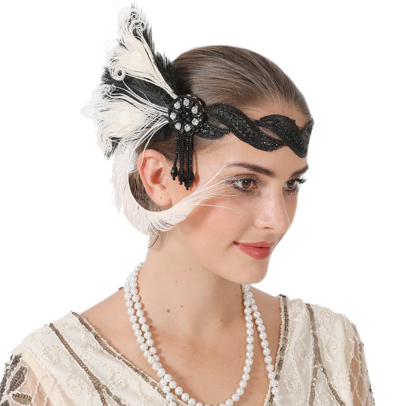 Gatsby 1920s Flapper Headpiece Women Vintage Flapper Headband 20s Accessories for Gatsby Prom Costume