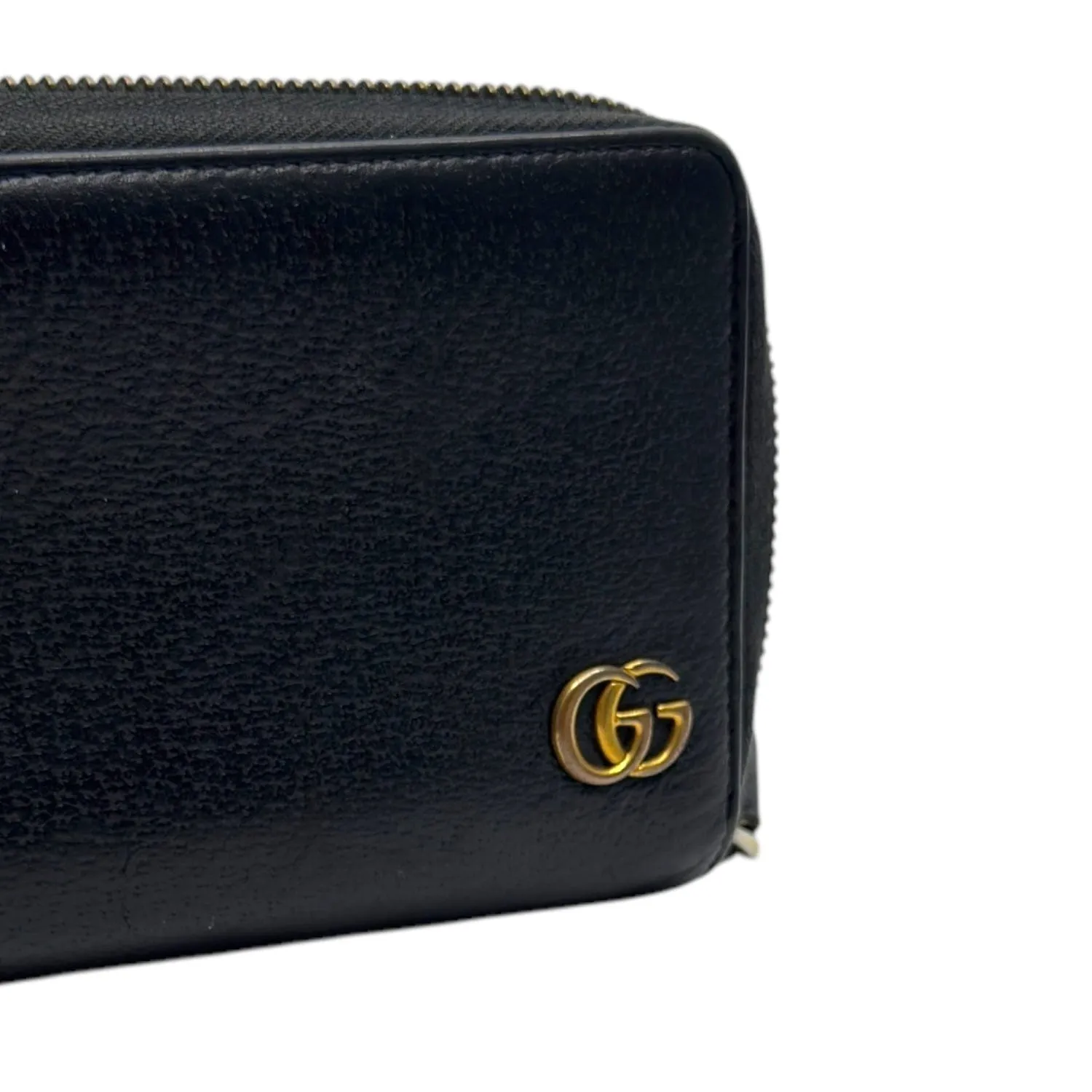 GUCCI GG Marmont Zip Around Leather Wallet - Black