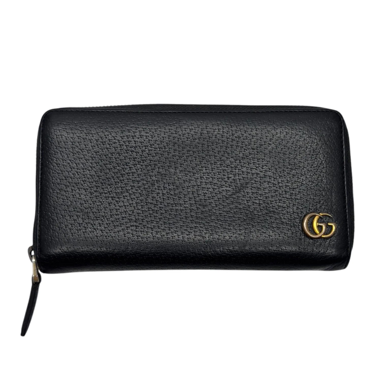 GUCCI GG Marmont Zip Around Leather Wallet - Black