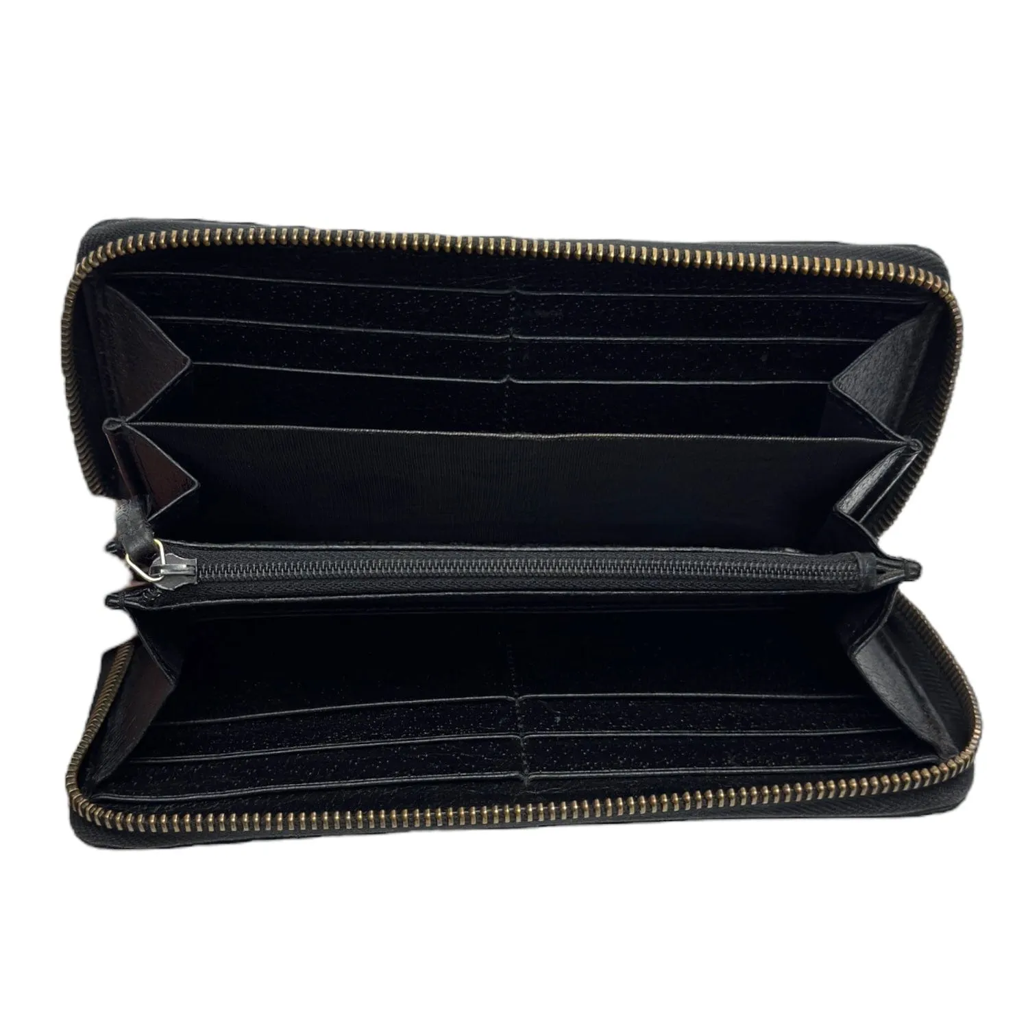 GUCCI GG Marmont Zip Around Leather Wallet - Black