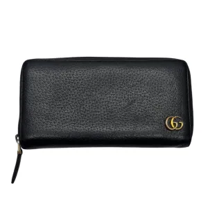 GUCCI GG Marmont Zip Around Leather Wallet - Black