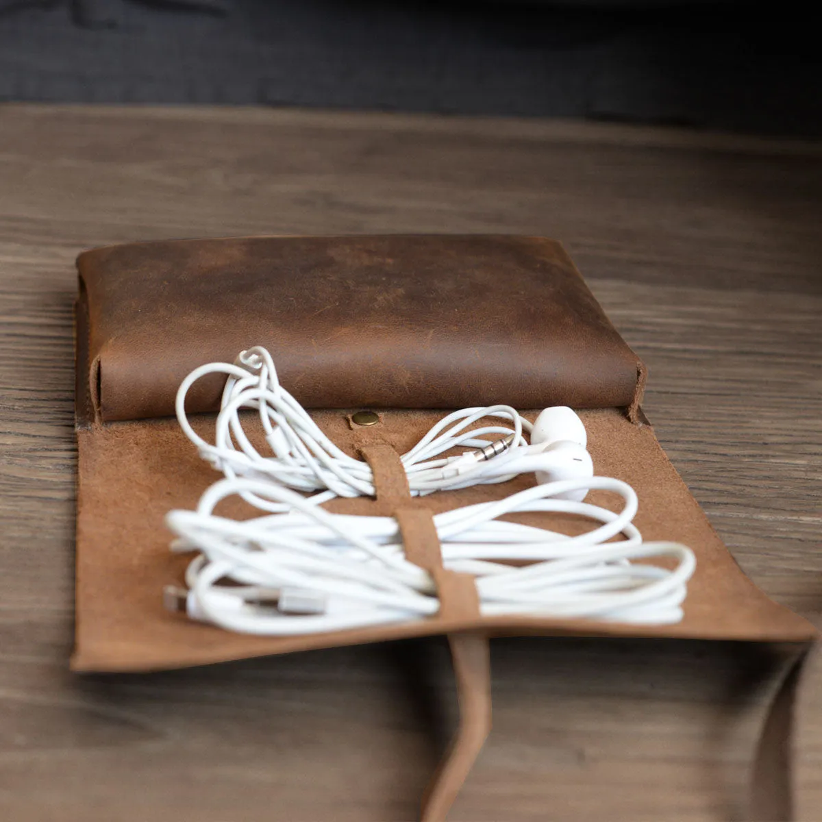 Handmade Personalized Leather Cable Cord Organizer