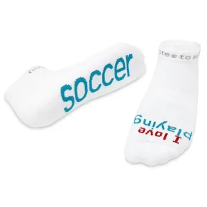 I LOVE PLAYING® soccer, white low-cut socks