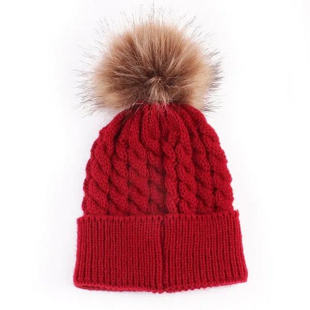 Infant Family Matching Warm Knit Cap Hats