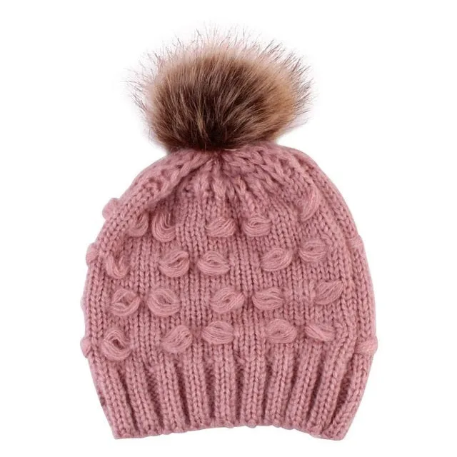 Infant Family Matching Warm Knit Cap Hats