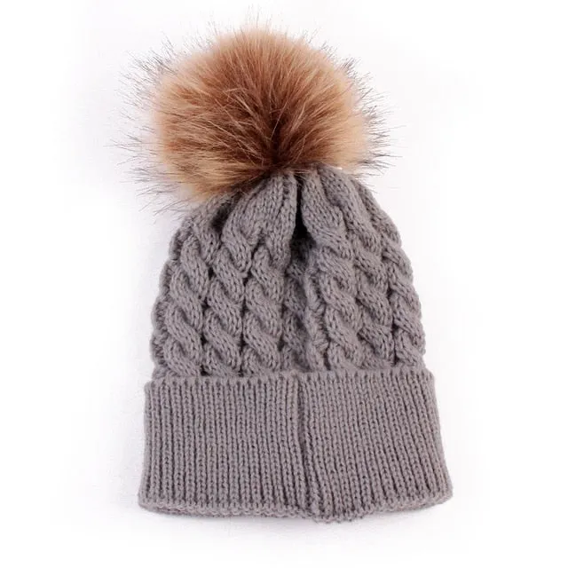 Infant Family Matching Warm Knit Cap Hats