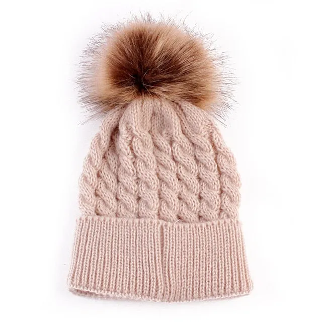 Infant Family Matching Warm Knit Cap Hats