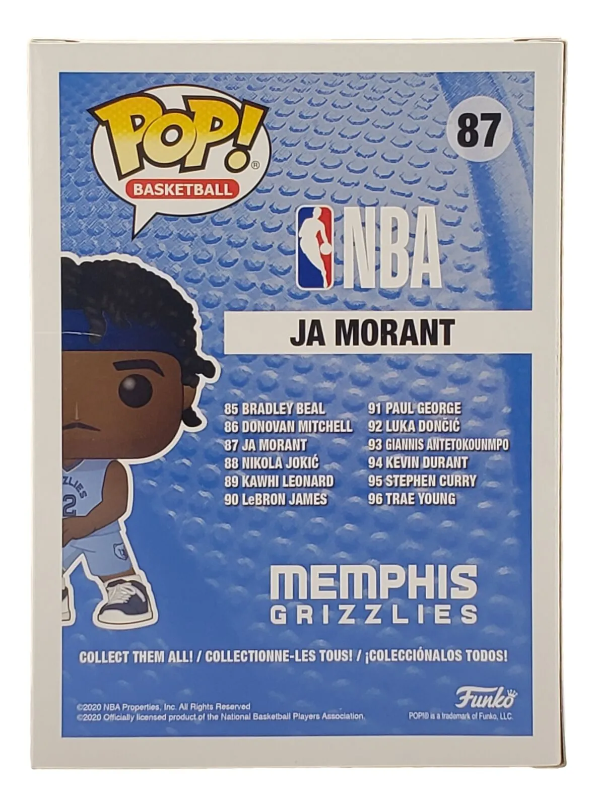 Ja Morant Signed Memphis Grizzlies NBA Funko Pop! Vinyl Figure #87 BAS