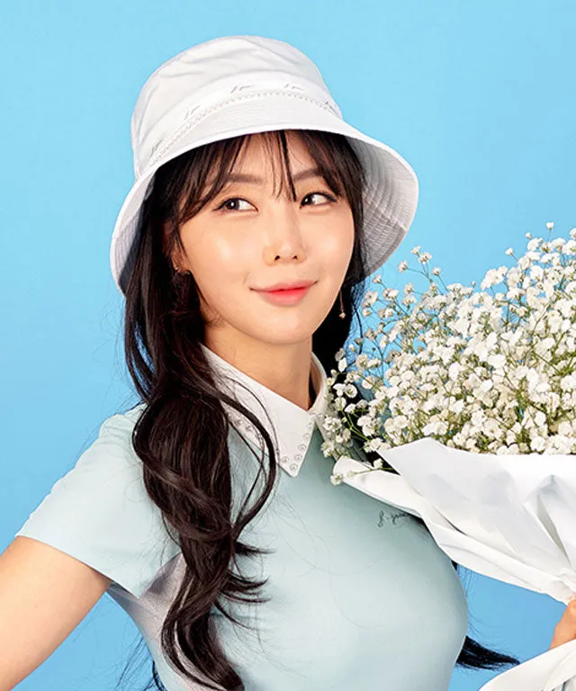 J.Jane Ribbon Pearl Bucket Hat (White)