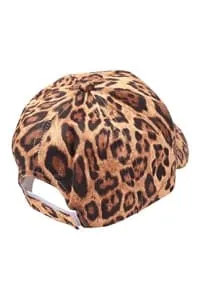 Leopard Print Fashion Cap Brown - Pack of 6