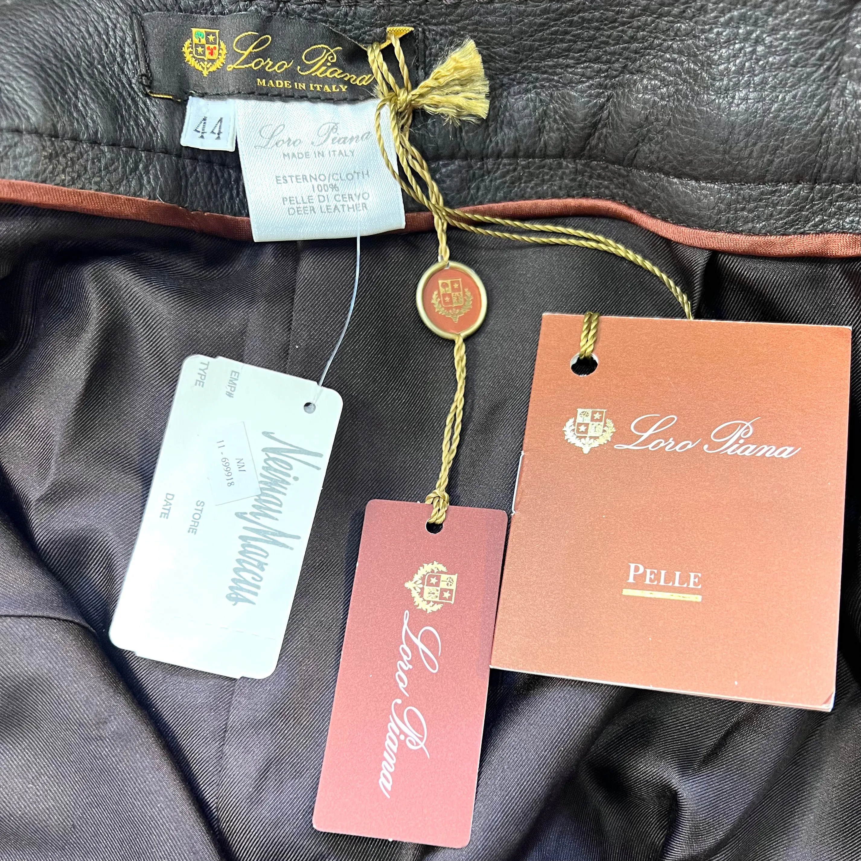 Loro Piana 2010's Brown Leather Skirt, NWT