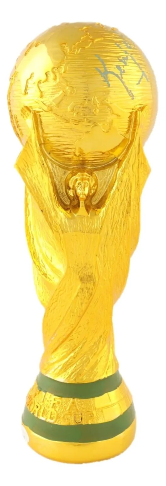 Mario Kempes Argentina Signed Replica World Soccer Championship Trophy JSA